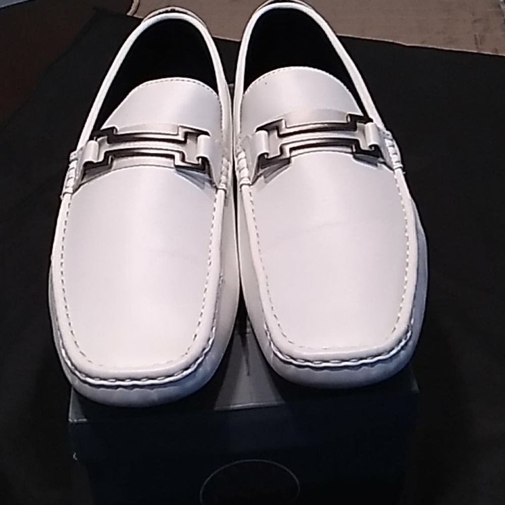 Bruno Marc men's white casual Italian loafers